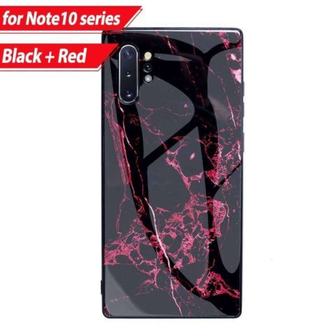 Red Marble Tempered Glass Case