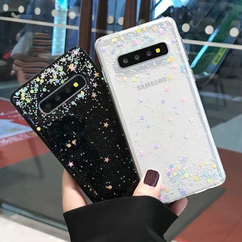 Paillettes Stars Clear Soft samsung Cover