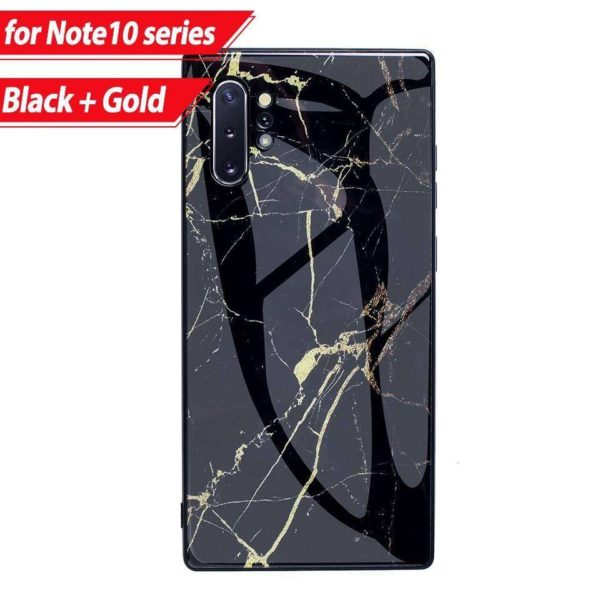 Black Marble Tempered Glass Case